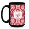 Damask Coffee Mug - 15 oz - Black