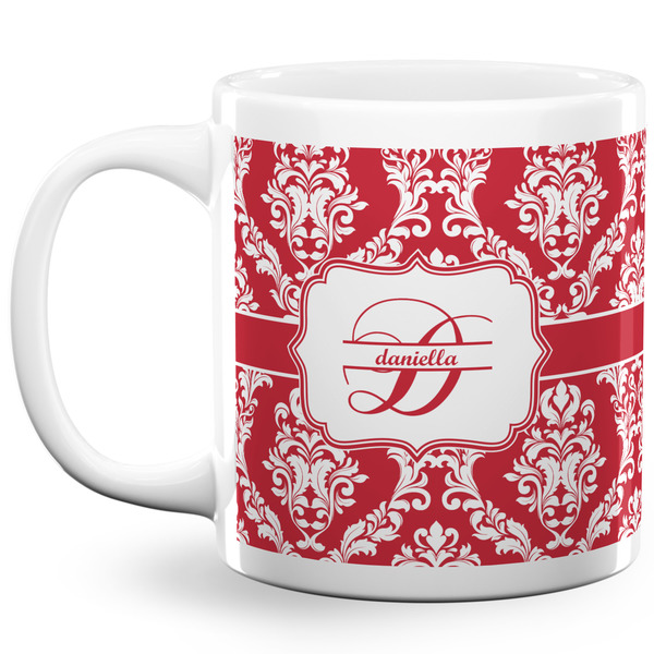 Custom Damask 20 Oz Coffee Mug - White (Personalized)