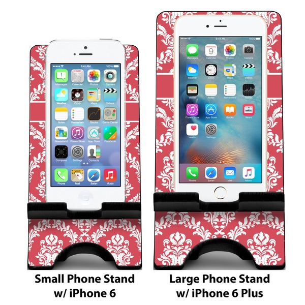 Damask Compare Phone Stand Sizes - with iPhones