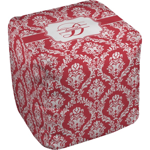 Custom Damask Cube Pouf Ottoman - 13" (Personalized)