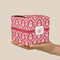 Damask Cube Favor Gift Box - On Hand - Scale View