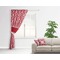Damask Curtain With Window and Rod - in Room Matching Pillow