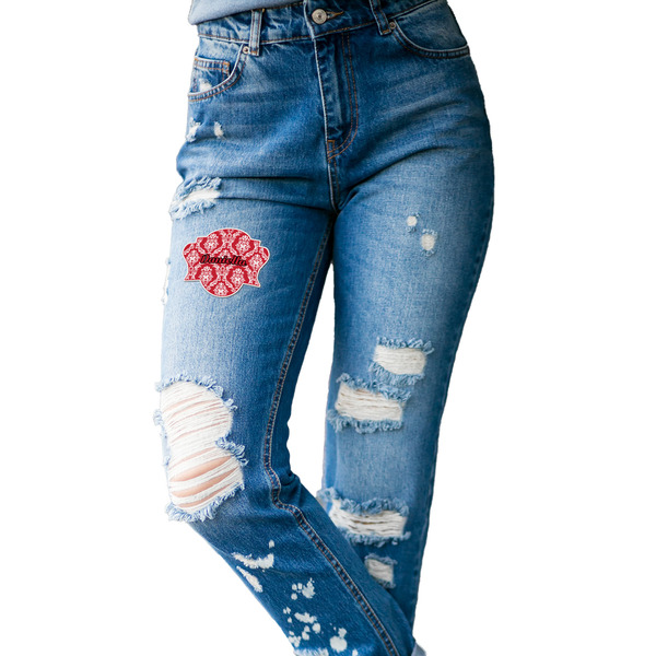 Damask Custom Shape Iron On Patches - L - single APPROVAL