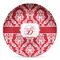 Damask Microwave Safe Plastic Plate - Composite Polymer (Personalized)