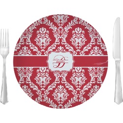 Damask Glass Lunch / Dinner Plate 10" (Personalized)