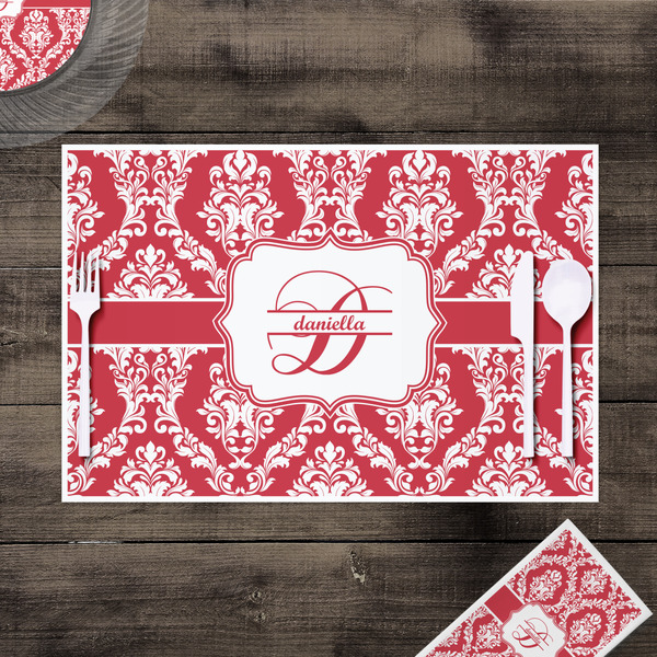 Damask Disposable Paper Placemat - In Context