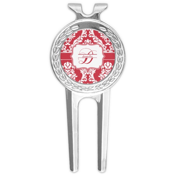 Custom Damask Golf Divot Tool & Ball Marker (Personalized)