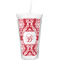 Damask Double Wall Tumbler with Straw (Personalized)