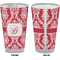 Damask Pint Glass - Full Color - Front & Back Views