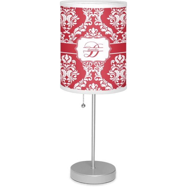 Custom Damask 7" Drum Lamp with Shade (Personalized)