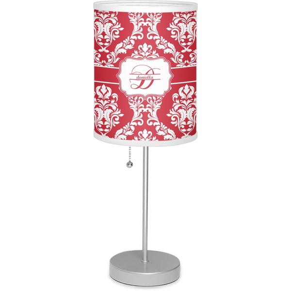 Custom Damask Lamp with Drum Shade (Personalized)