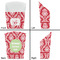 Damask French Fry Favor Box - Front & Back View