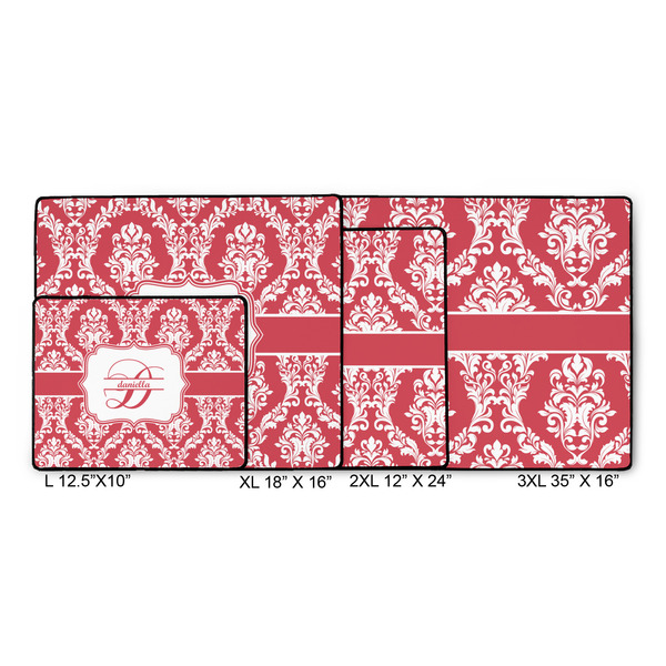 Damask Gaming Mats - SIZE CHART