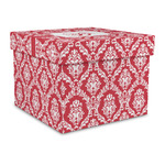 Damask Gift Box with Lid - Canvas Wrapped - Large (Personalized)