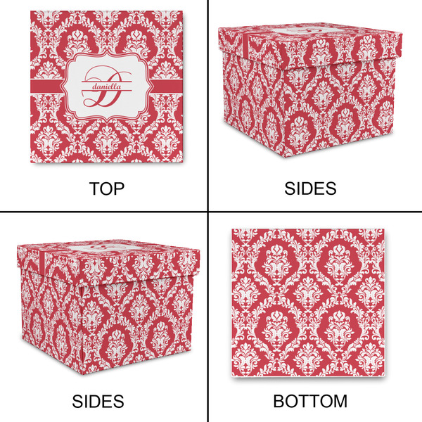 Damask Gift Boxes with Lid - Canvas Wrapped - Medium - Approval