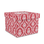 Damask Gift Box with Lid - Canvas Wrapped - Medium (Personalized)