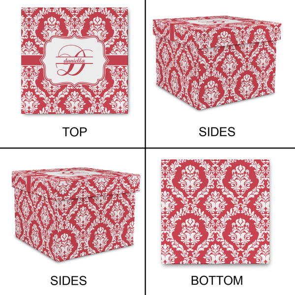 Damask Gift Boxes with Lid - Canvas Wrapped - Small - Approval