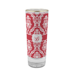 Damask 2 oz Shot Glass - Glass with Gold Rim (Personalized)
