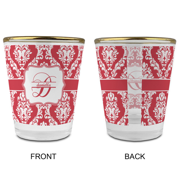 Damask Glass Shot Glass - with gold rim - APPROVAL
