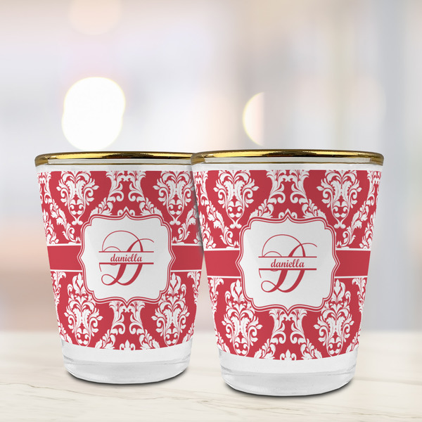 Damask Glass Shot Glass - with gold rim - LIFESTYLE