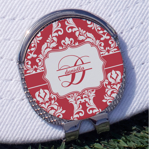 Custom Damask Golf Ball Marker - Hat Clip