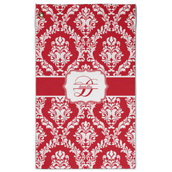 Damask Golf Towel - Poly-Cotton Blend - Large w/ Name and Initial