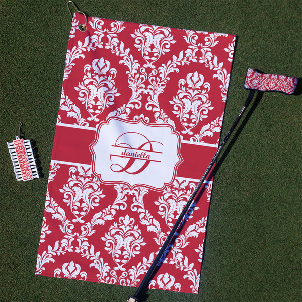 Custom Damask Golf Towel Gift Set (Personalized)