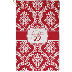 Damask Golf Towel - Poly-Cotton Blend - Small w/ Name and Initial