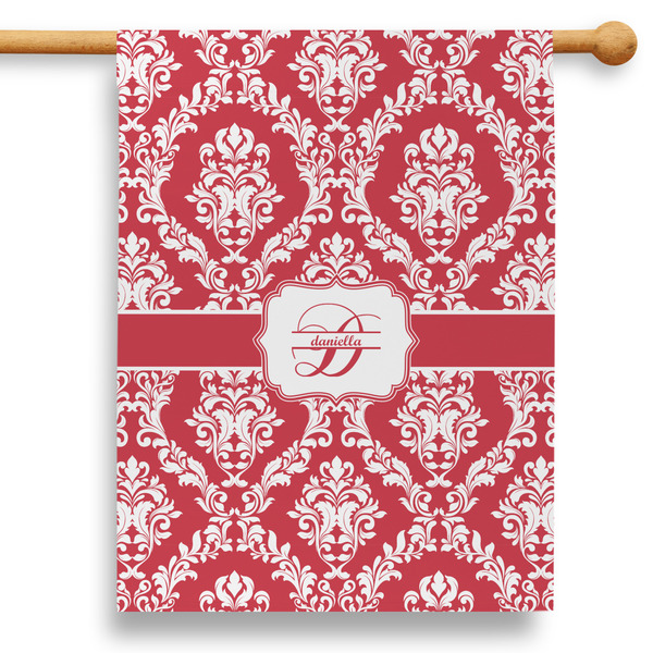 Custom Damask 28" House Flag (Personalized)