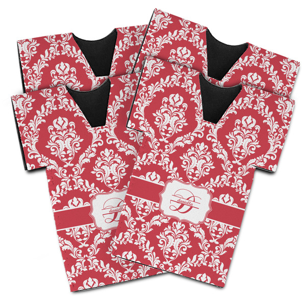 Custom Damask Jersey Bottle Cooler - Set of 4 (Personalized)