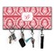 Damask Key Hanger w/ 4 Hooks w/ Name and Initial