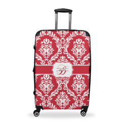 Damask Suitcase - 28" Large - Checked w/ Name and Initial