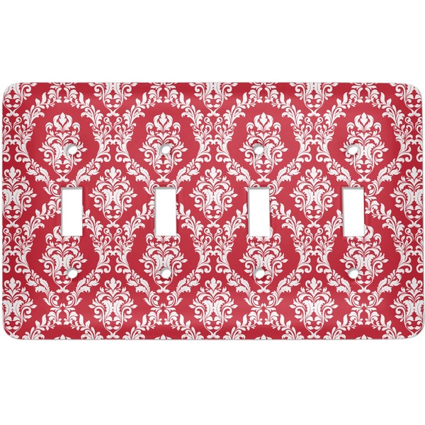 Custom Damask Light Switch Cover (4 Toggle Plate)