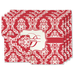 Damask Linen Placemat w/ Name and Initial