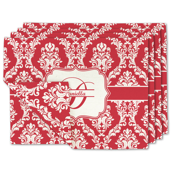 Custom Damask Linen Placemat w/ Name and Initial