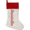 Damask Linen Stockings w/ Red Cuff - Front