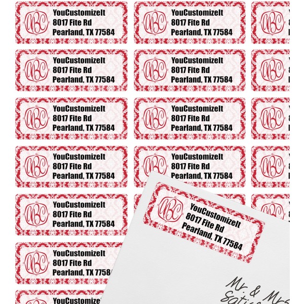 Damask Mailing Label on Envelope - Multiple Labels