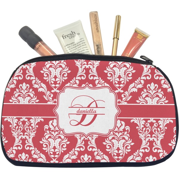 Custom Damask Makeup / Cosmetic Bag - Medium (Personalized)