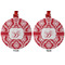Damask Metal Ball Ornament - Front and Back