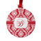 Damask Metal Ball Ornament - Front