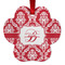 Damask Metal Paw Ornament - Front