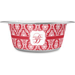 Damask Stainless Steel Dog Bowl - Small (Personalized)