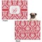 Damask Microfleece Dog Blanket - Regular - Front & Back