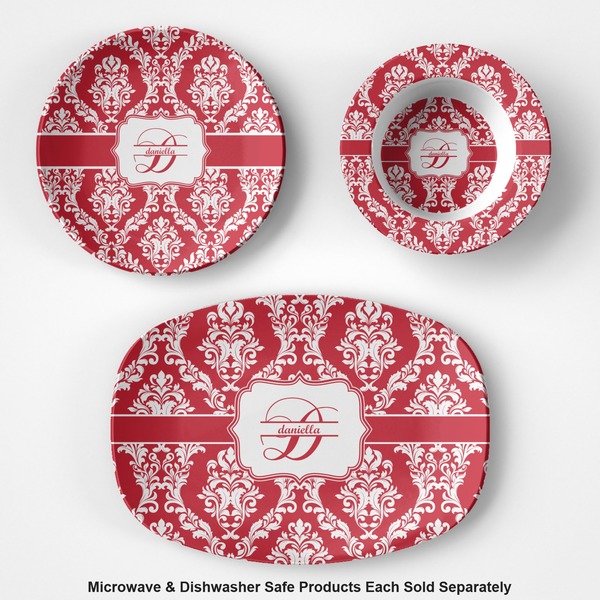 Damask Microwave & Dishwasher Safe CP Plastic Dishware - Group