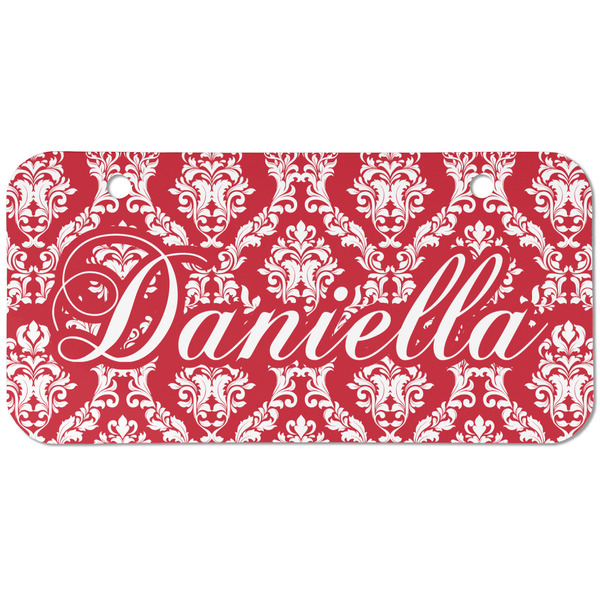 Damask Mini Bicycle License Plate - Two Holes