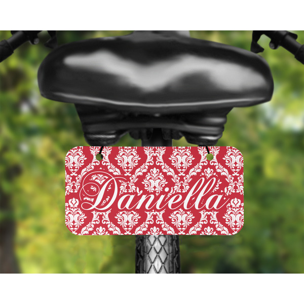Damask Mini License Plate on Bicycle - LIFESTYLE Two holes