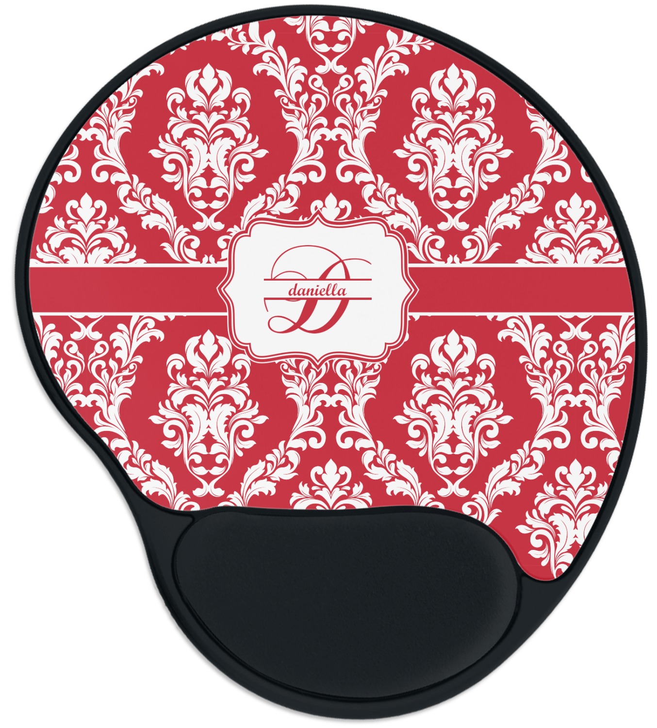 Custom Damask Mouse Pad with Wrist Support YouCustomizeIt