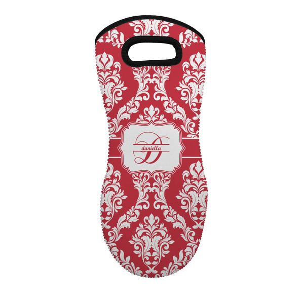 Custom Damask Neoprene Oven Mitt w/ Name and Initial