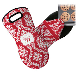 Damask Neoprene Oven Mitt w/ Name and Initial