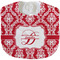 Damask Velour Baby Bib w/ Name and Initial